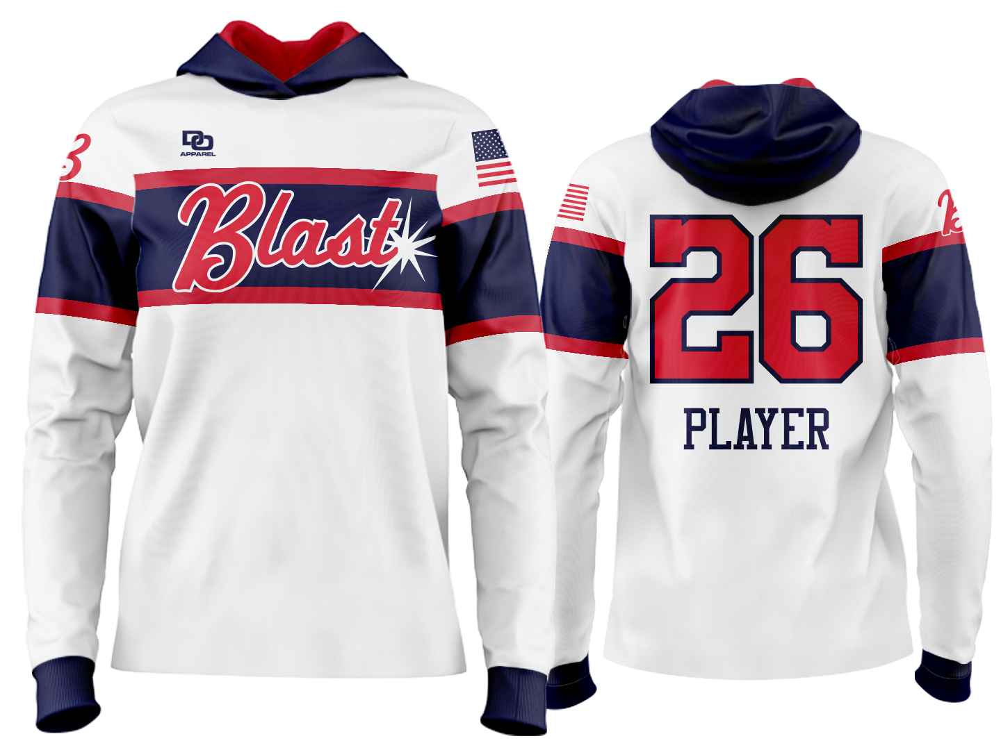 Custom Team Hoodie - White Chi