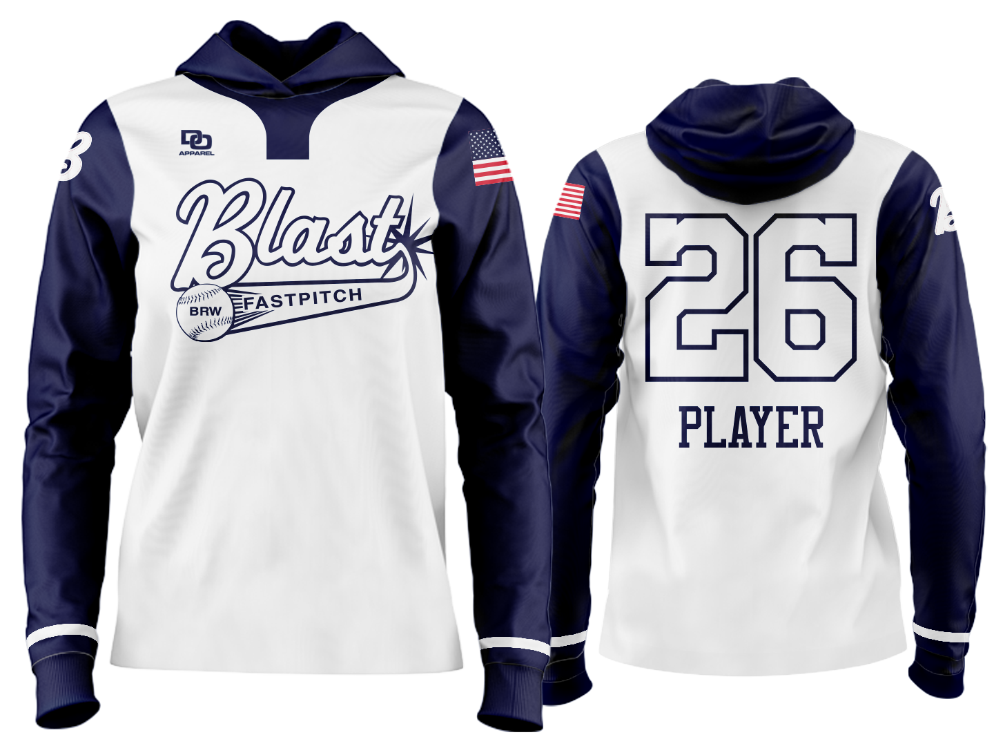 Custom Team Hoodie - White GA