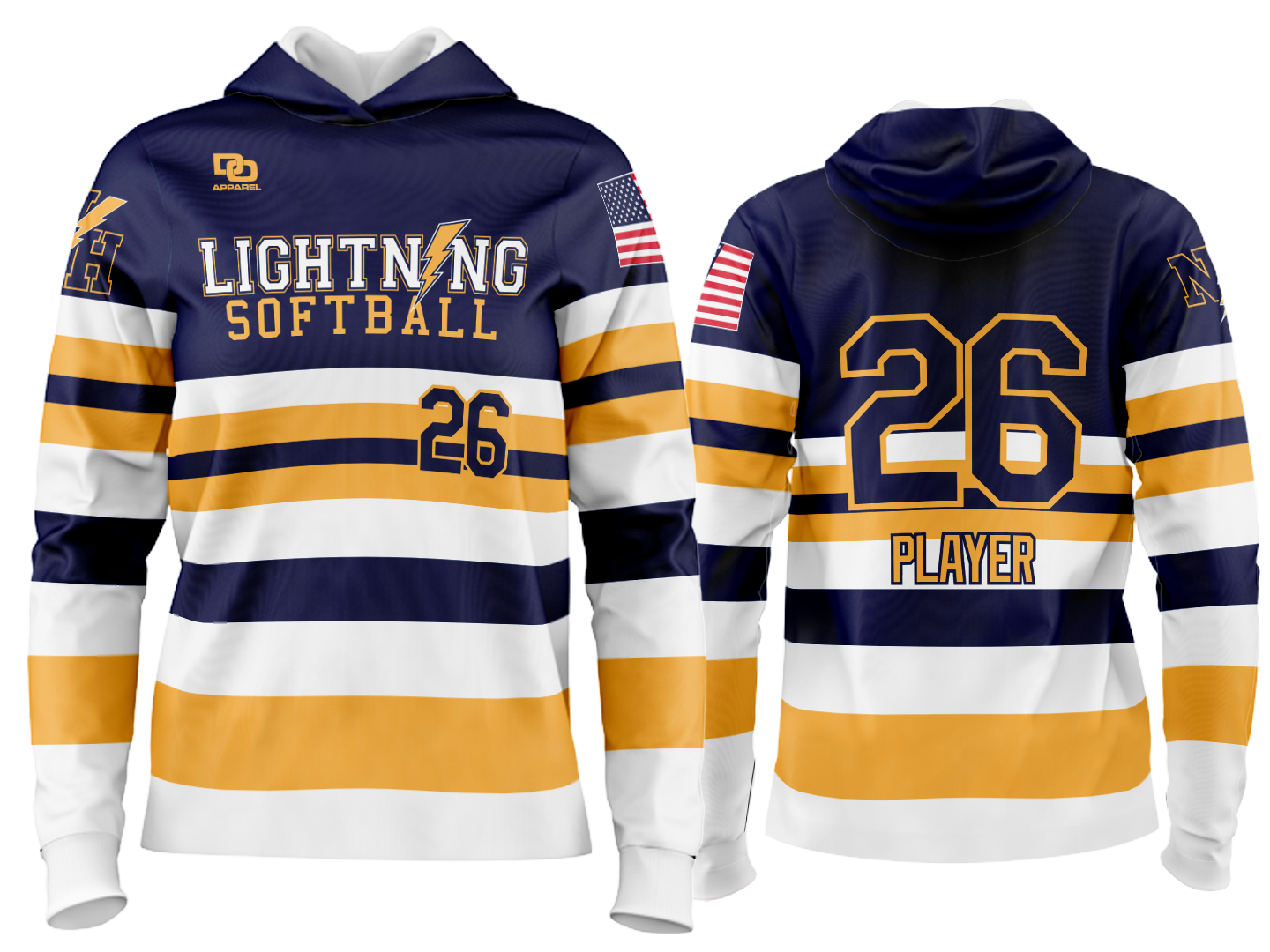 Custom Team Hoodie - Striped