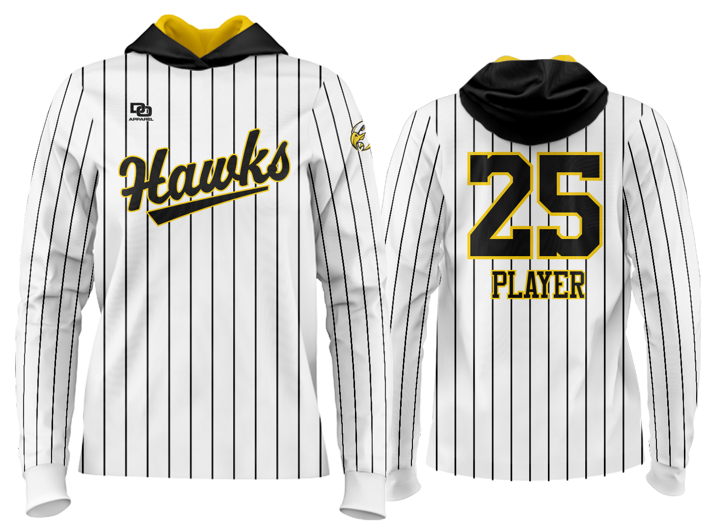 Custom Team Hoodie - White Pinstripe