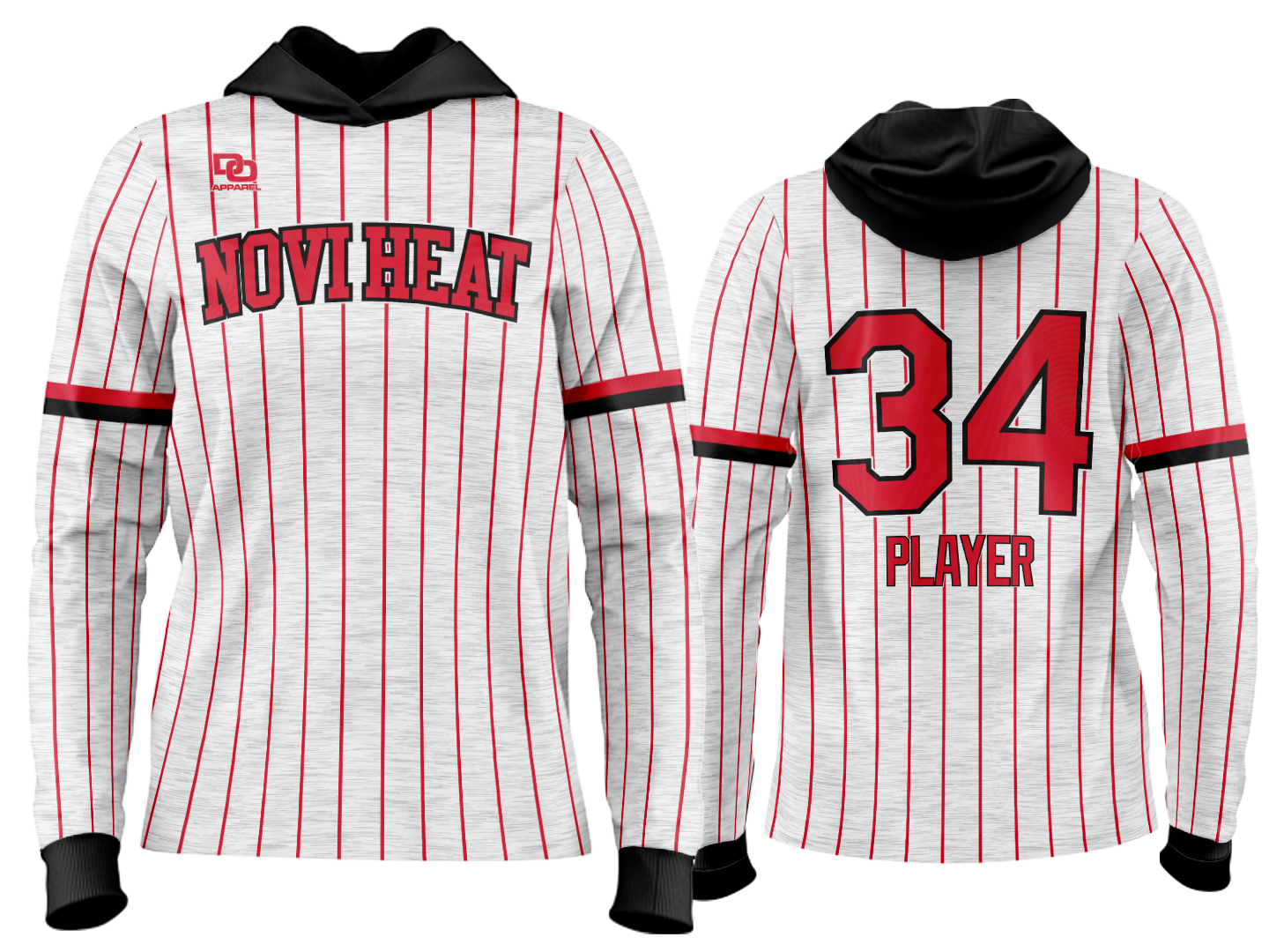 Custom Team Hoodie - Heather Pinstripe