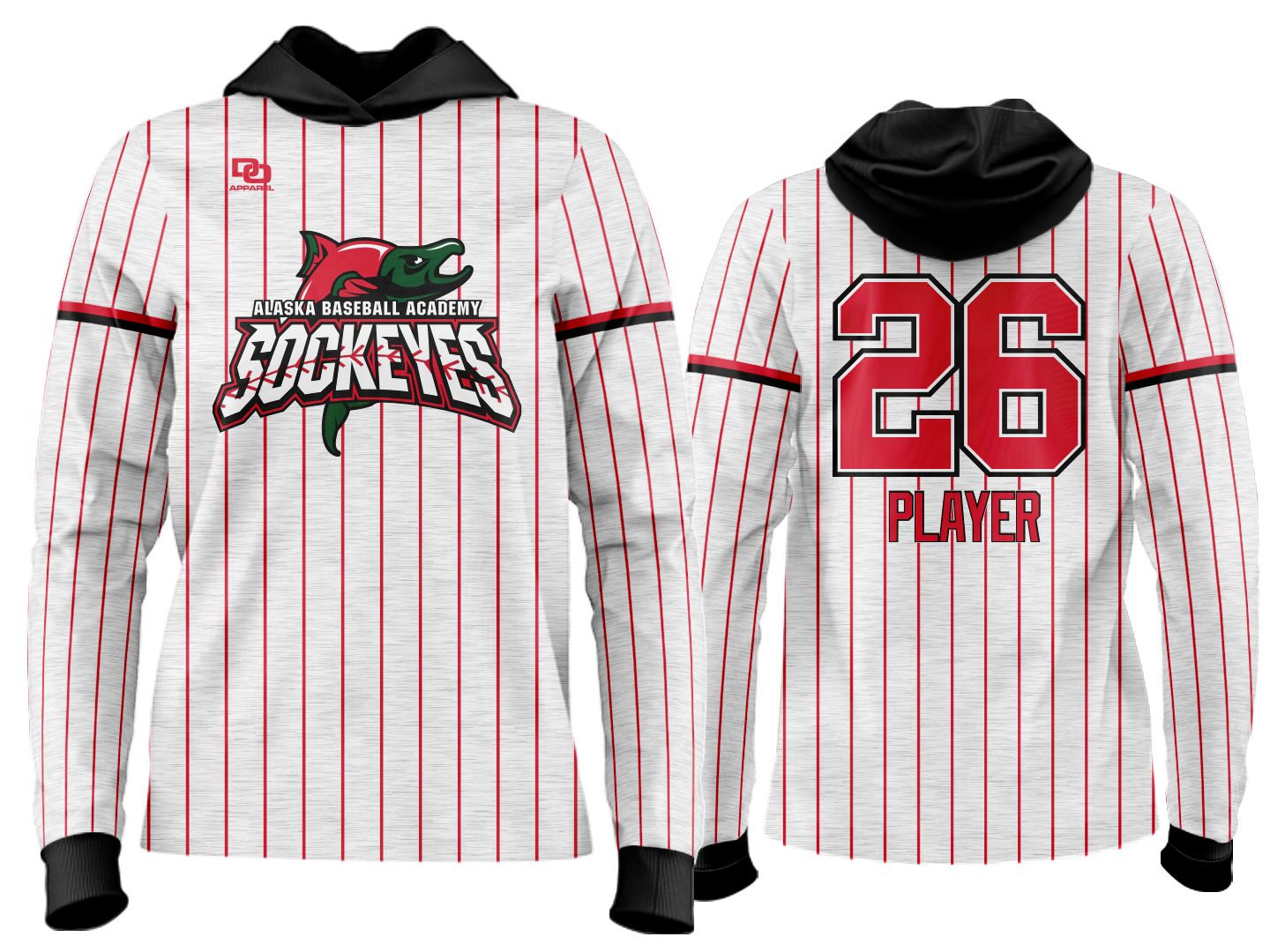 Custom Team Hoodie - Heather Pinstripe