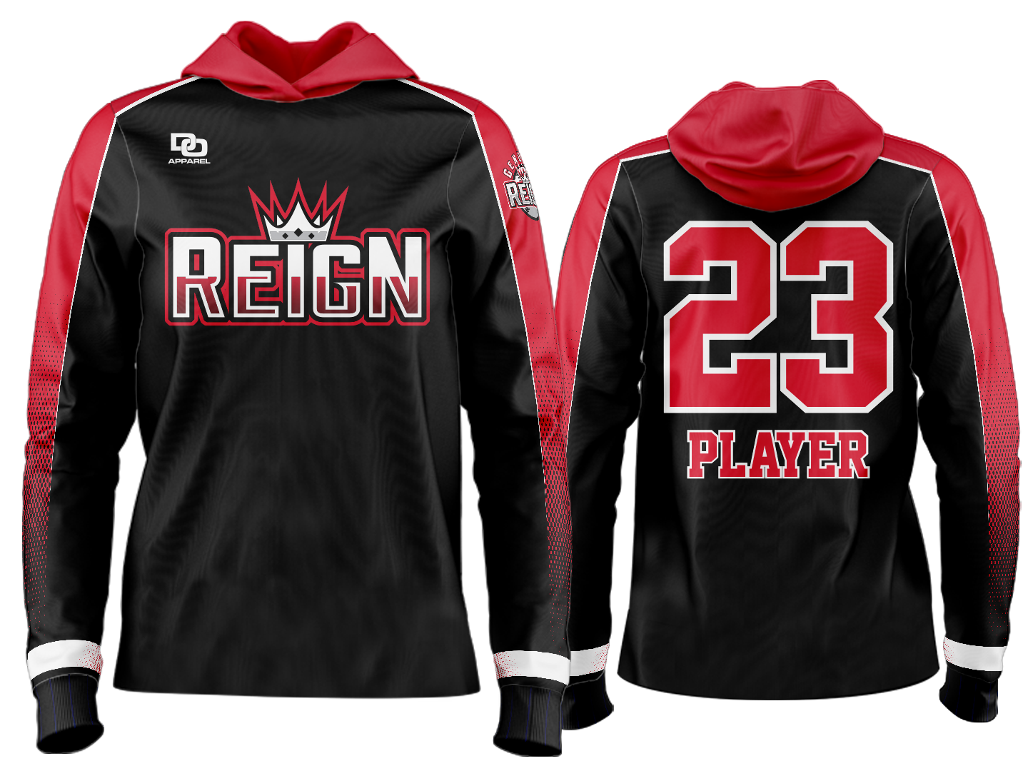 Custom Team Hoodie - Black/Red