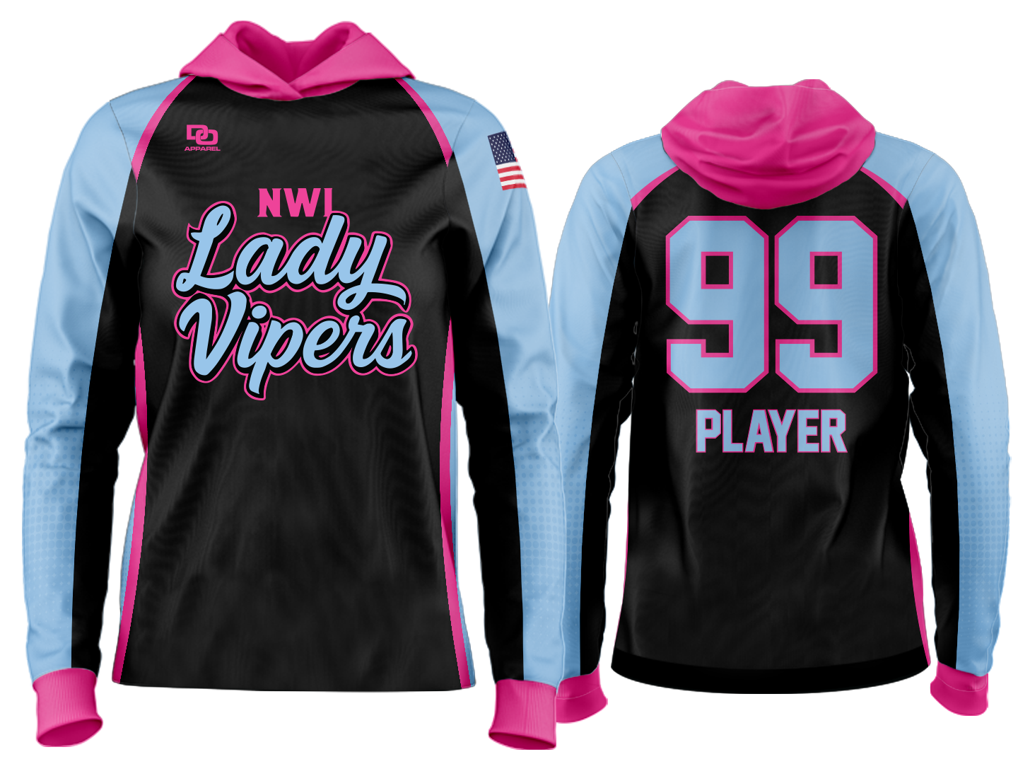 Custom Team Hoodie - Black 2