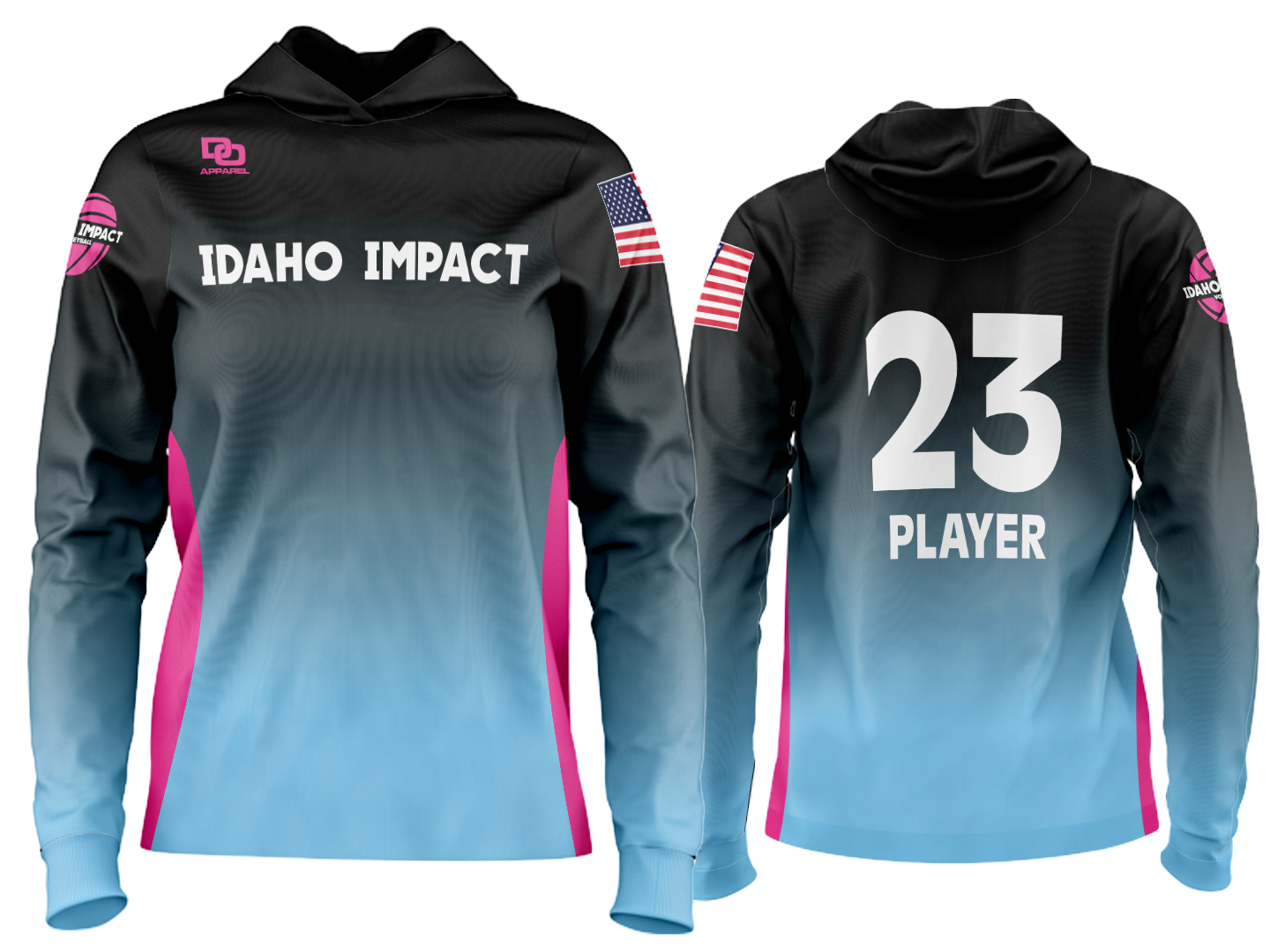 Custom Team Hoodie - Black Fade