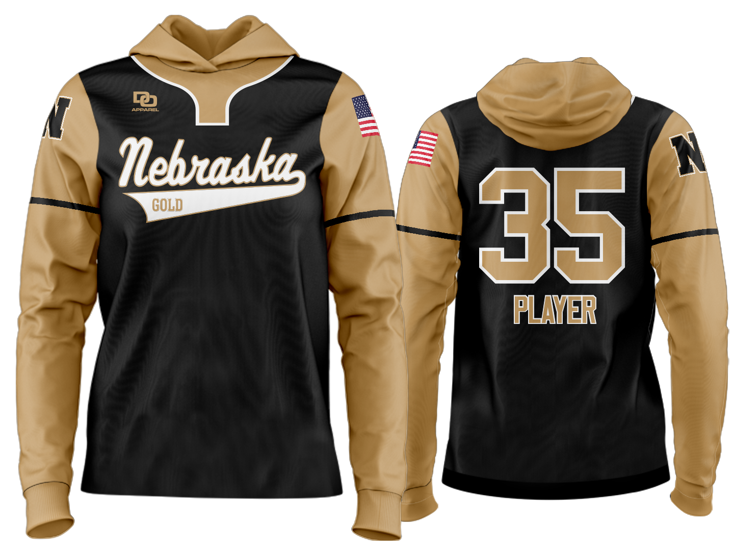 Custom Team Hoodie - Black/Vegas