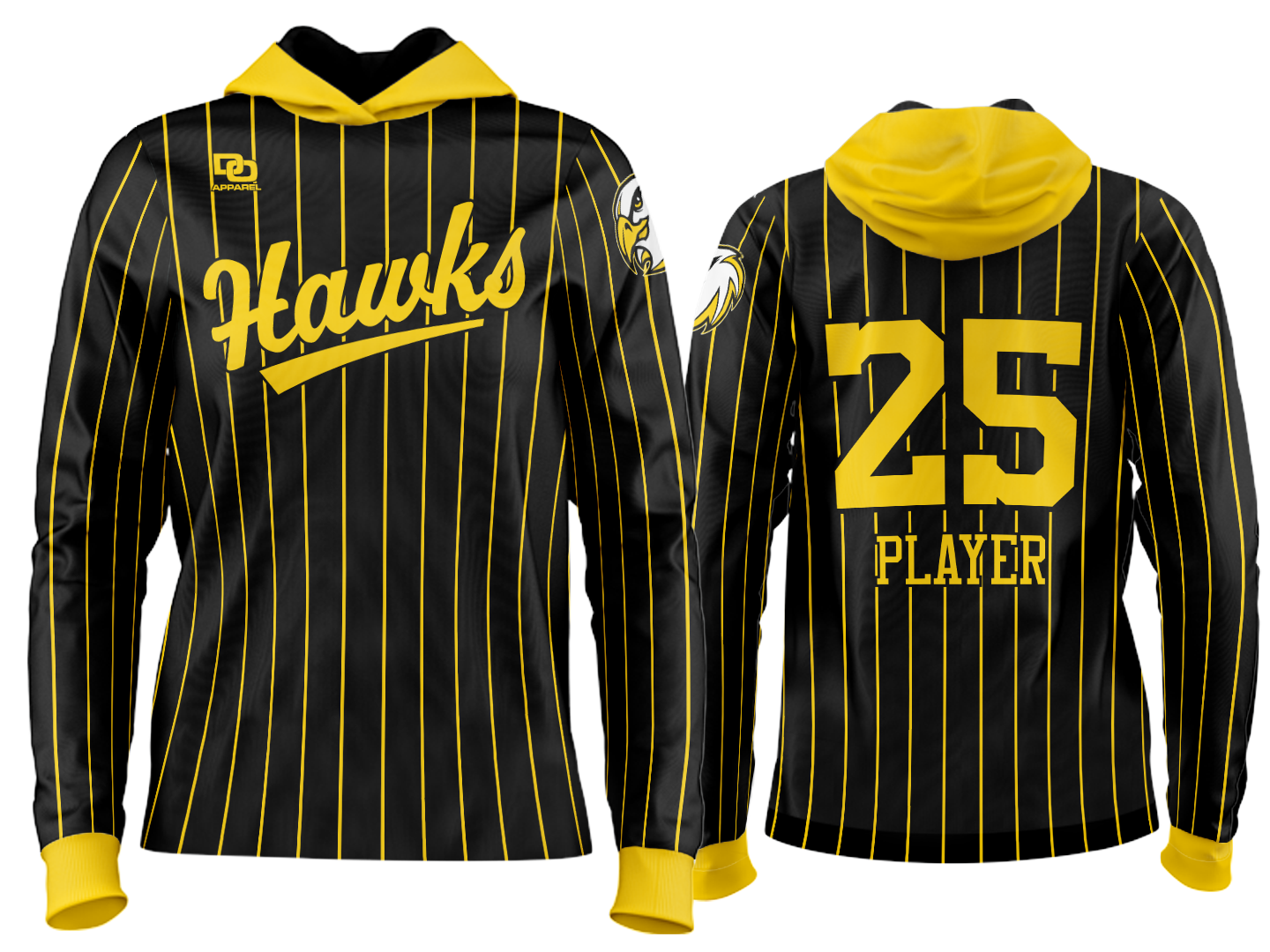 Custom Team Hoodie - Black Pinstripe