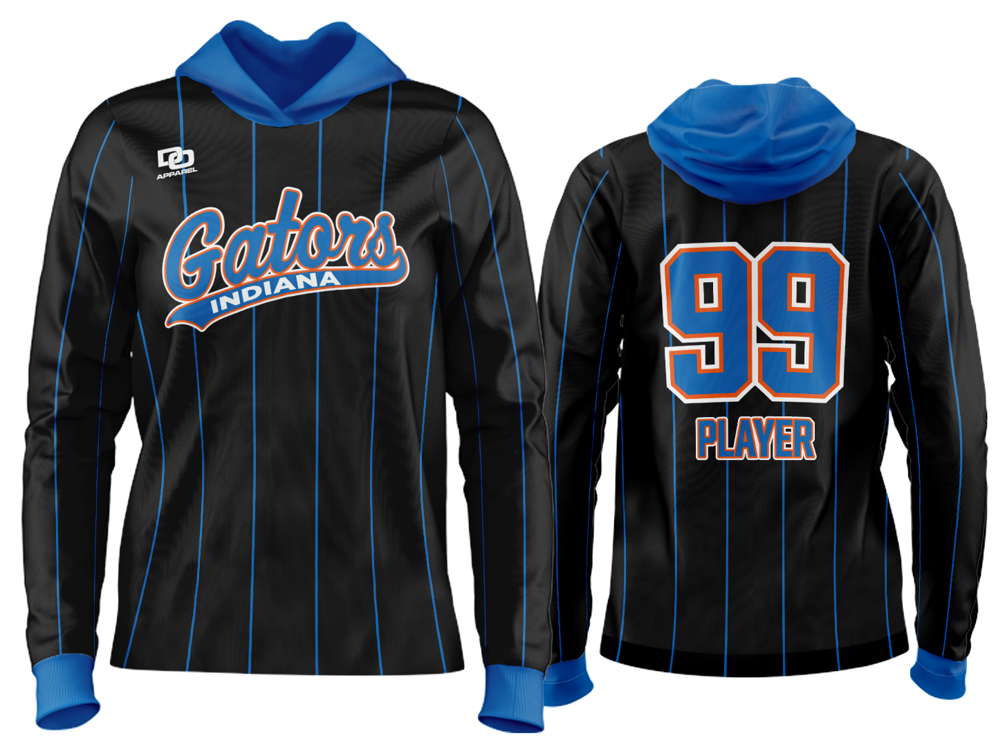 Custom Team Hoodie - Black Pinstripe
