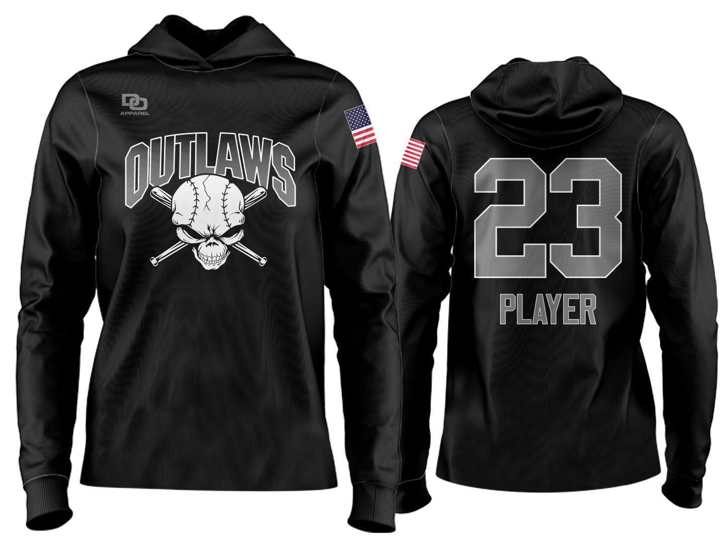 Custom Team Hoodie - Black Retro