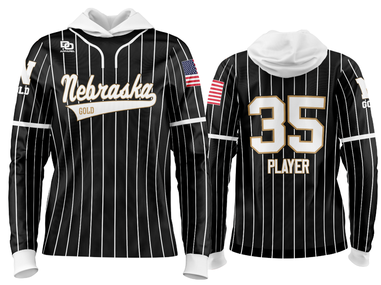 Custom Team Hoodie - Black Pinstripe