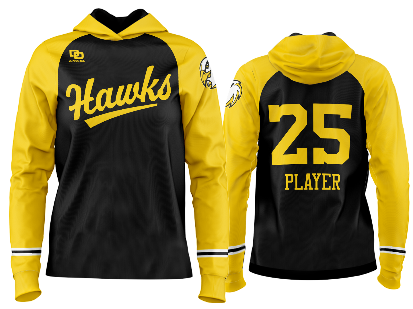 Custom Team Hoodie - Black/Maize