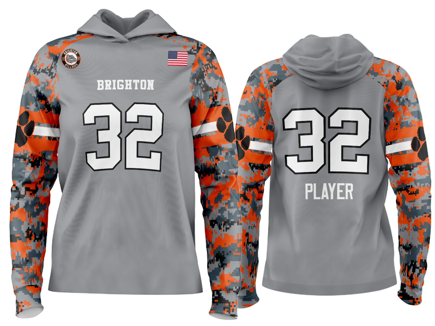 Custom Team Hoodie - Camo Grey