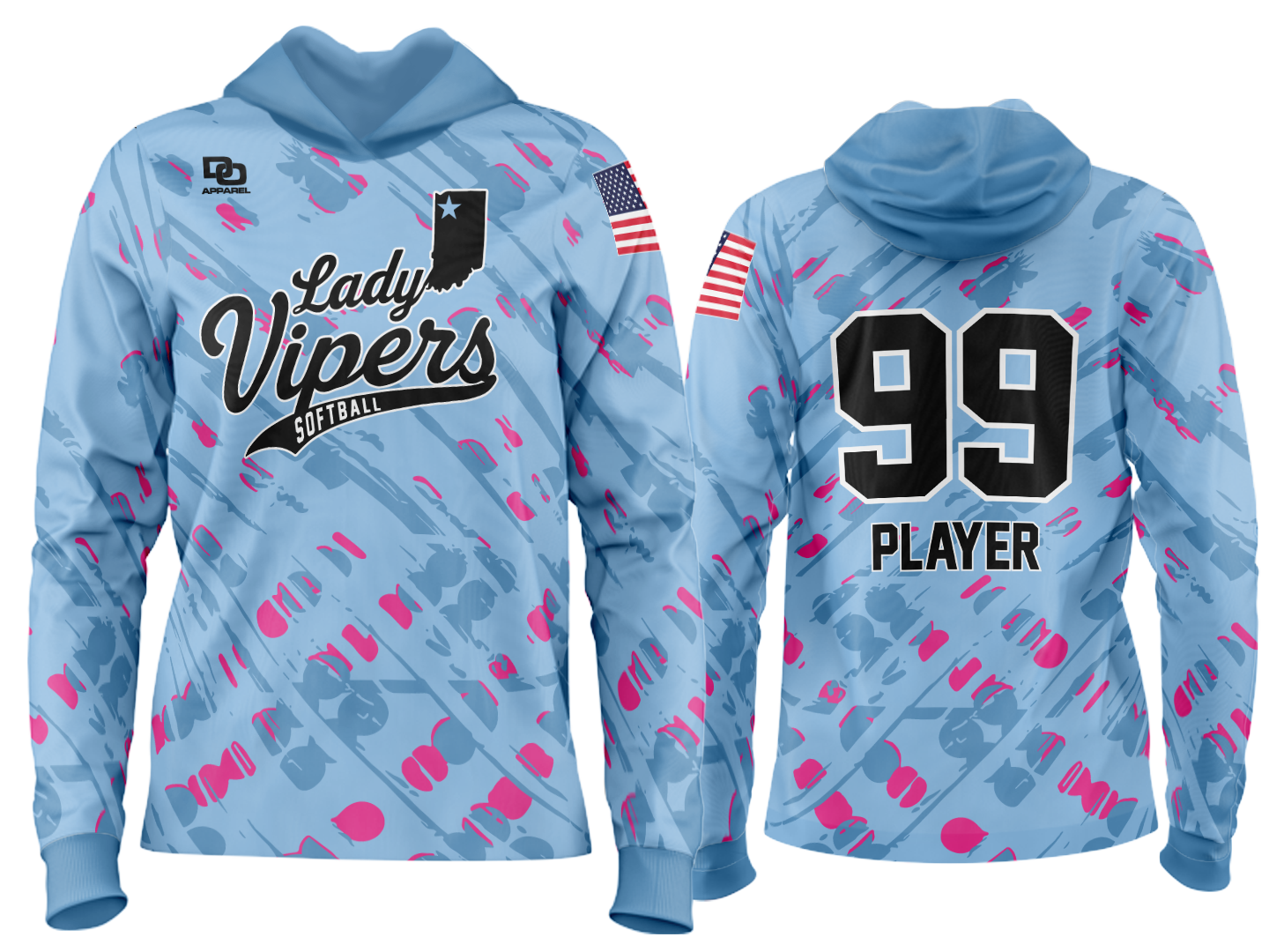 Custom Team Hoodie - Columbia Splatter