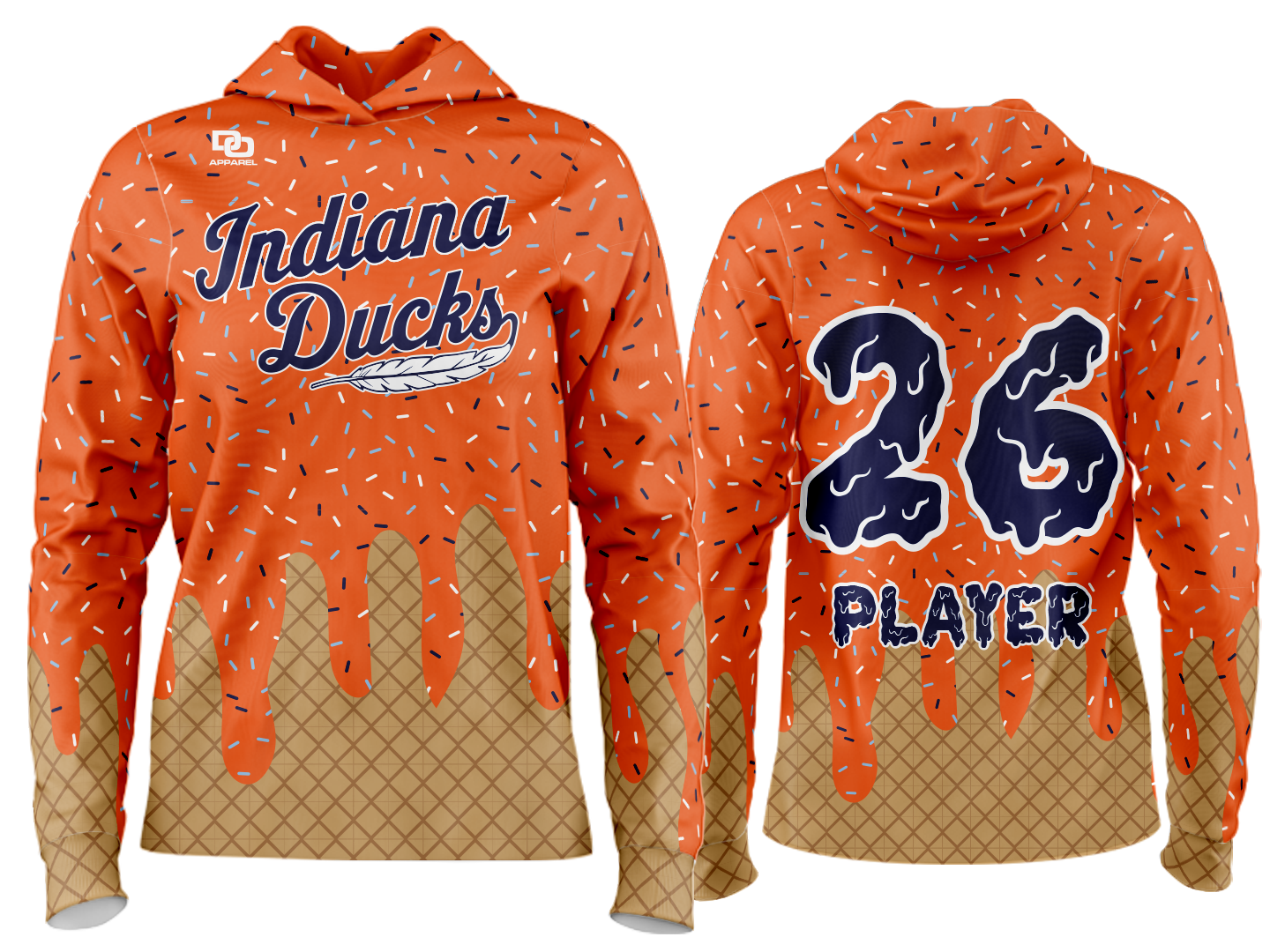 Custom Team Hoodie - Drip Orange