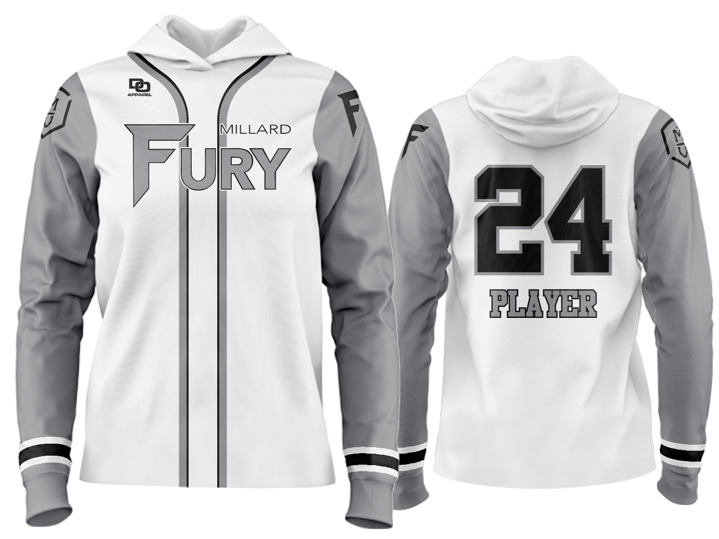 Custom Team Hoodie - Duke White
