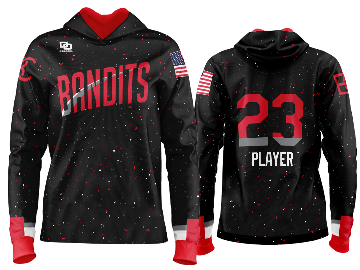 Custom Team Hoodie - Black Splatter