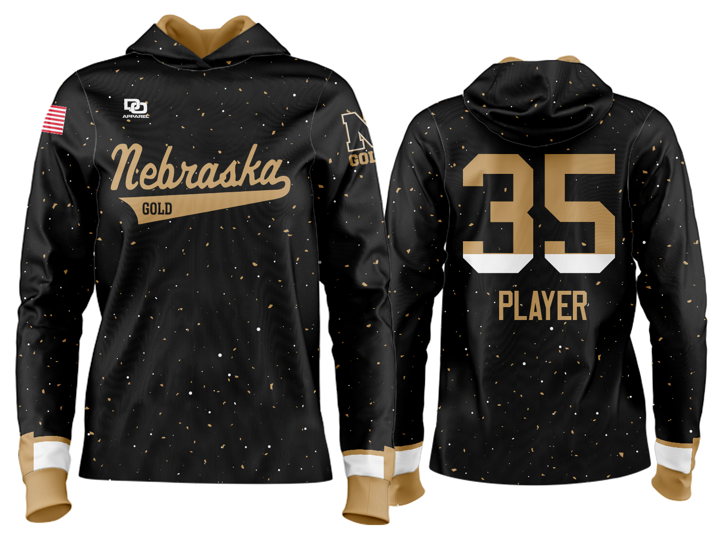 Custom Team Hoodie - Black Splatter