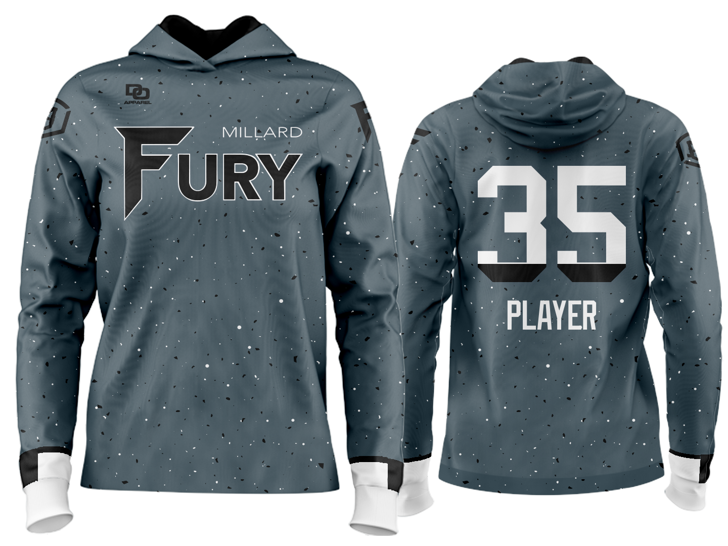 Custom Team Hoodie - Charcoal Splatter