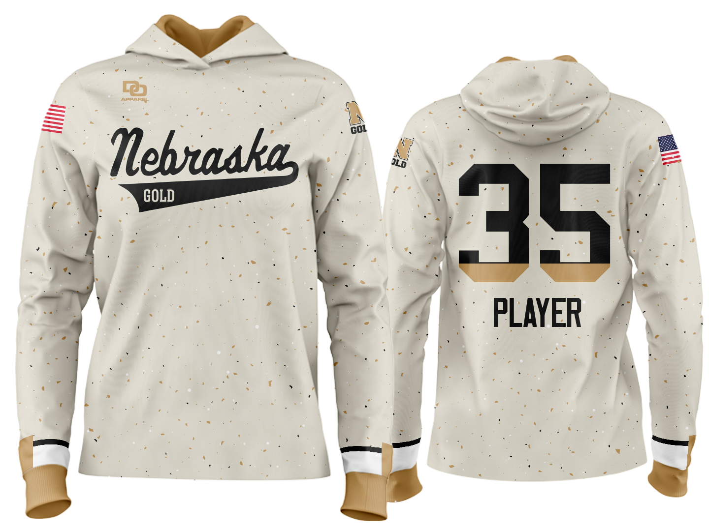 Custom Team Hoodie - Ivory Splatter
