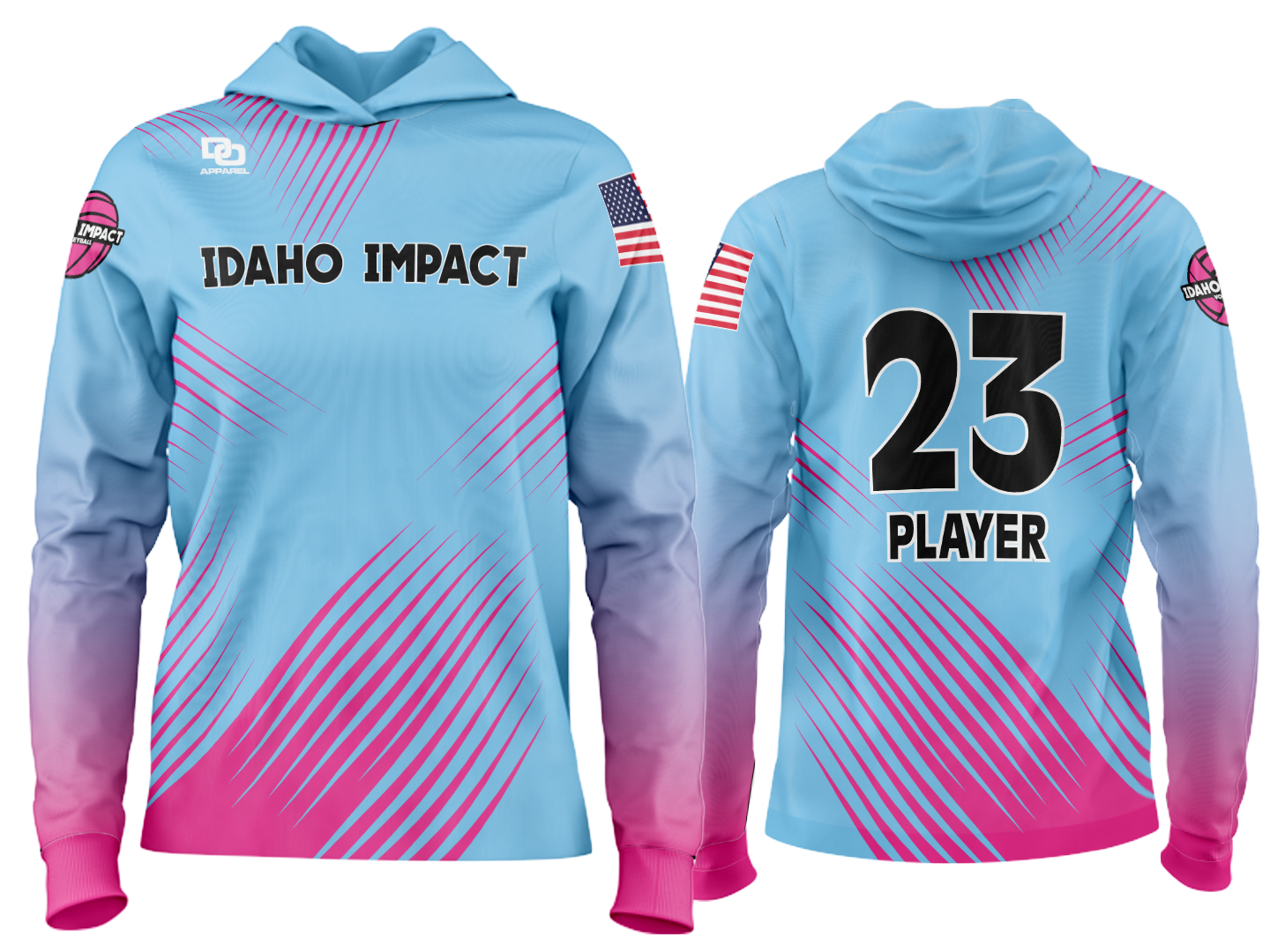 Custom Team Hoodie - Light Blue
