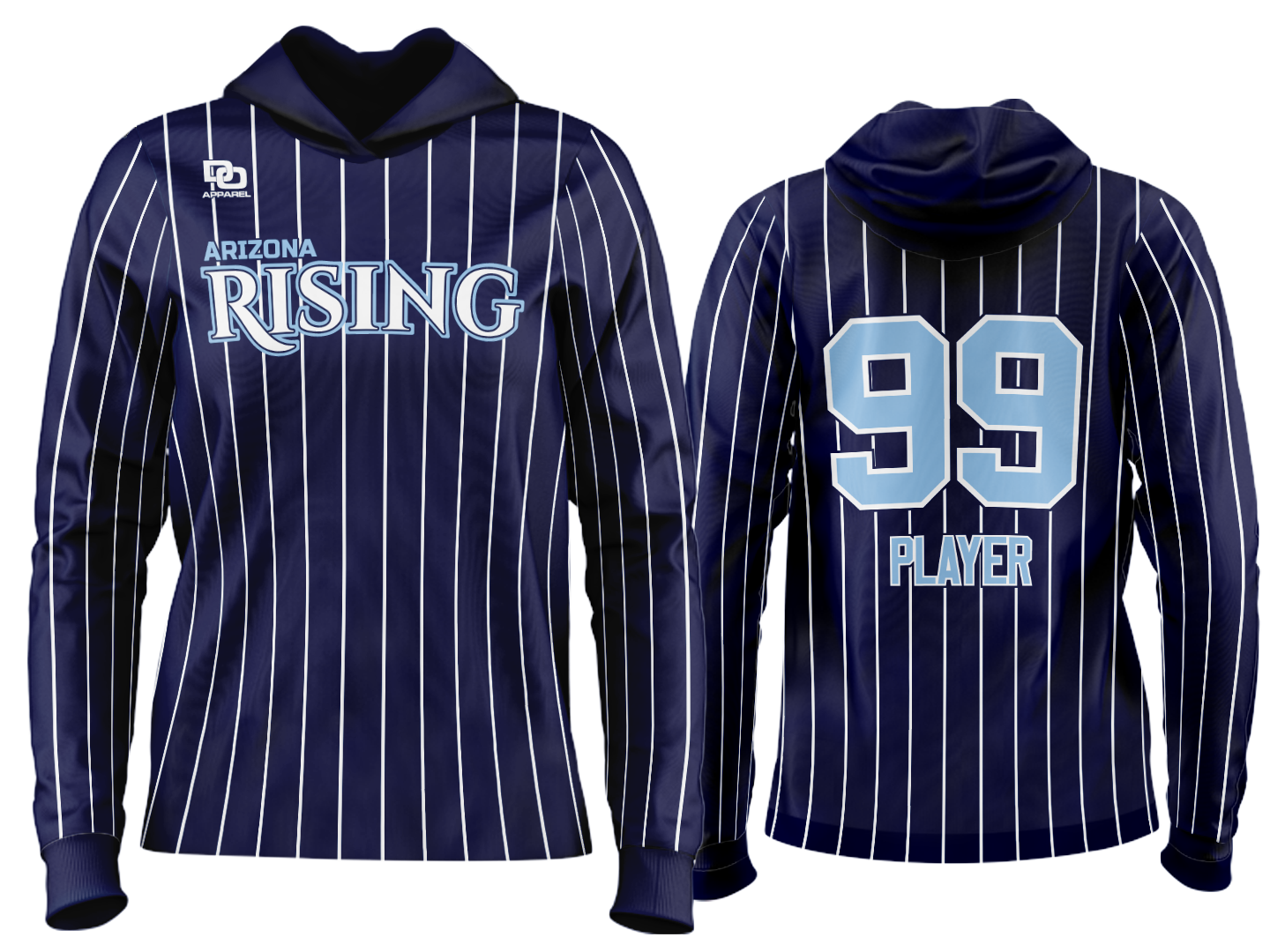 Custom Team Hoodie - Navy Pinstripe