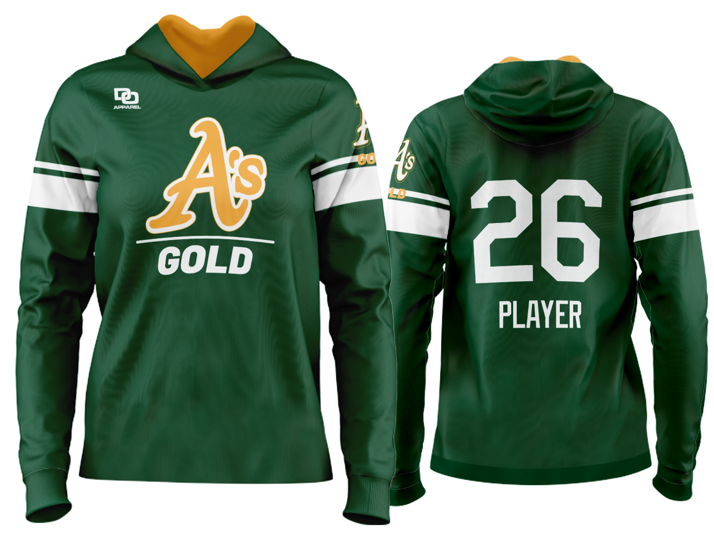 Custom Team Hoodie - Pine/White
