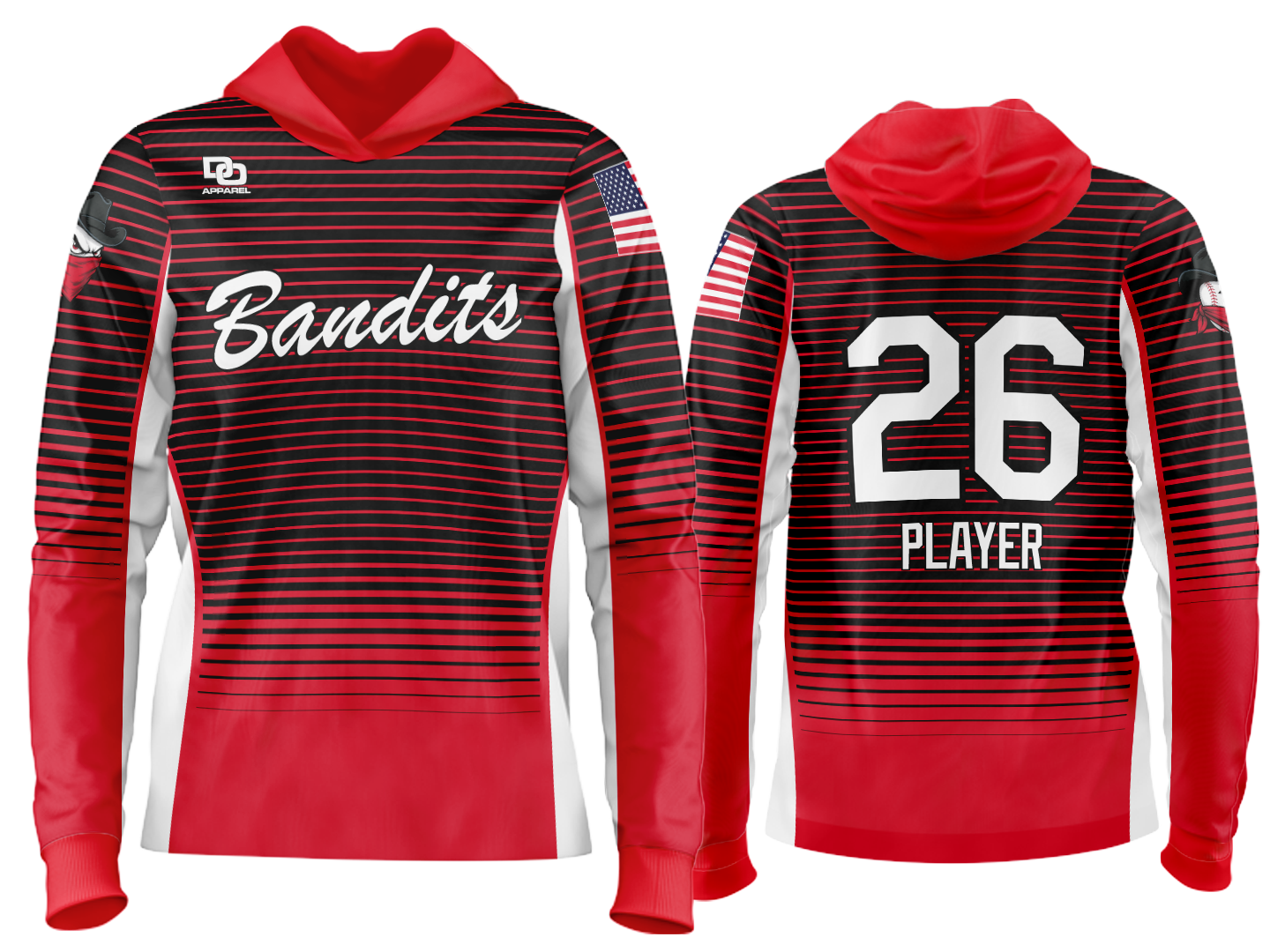 Custom Team Hoodie - Red/Black