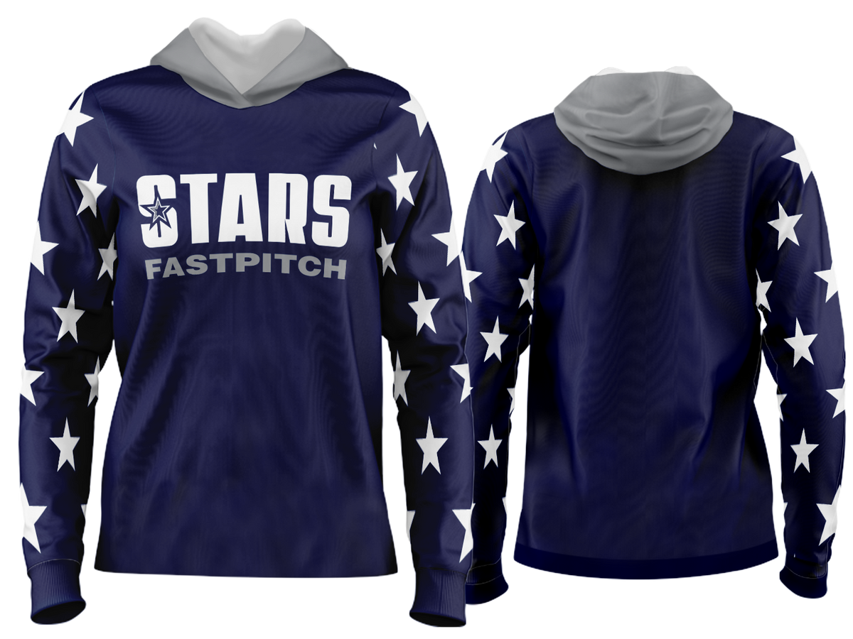 Custom Team Hoodie - Navy Stars Alt