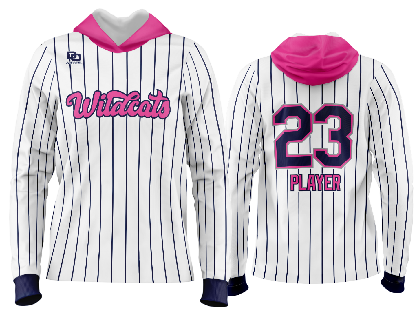Custom Team Hoodie - White Pinstripe