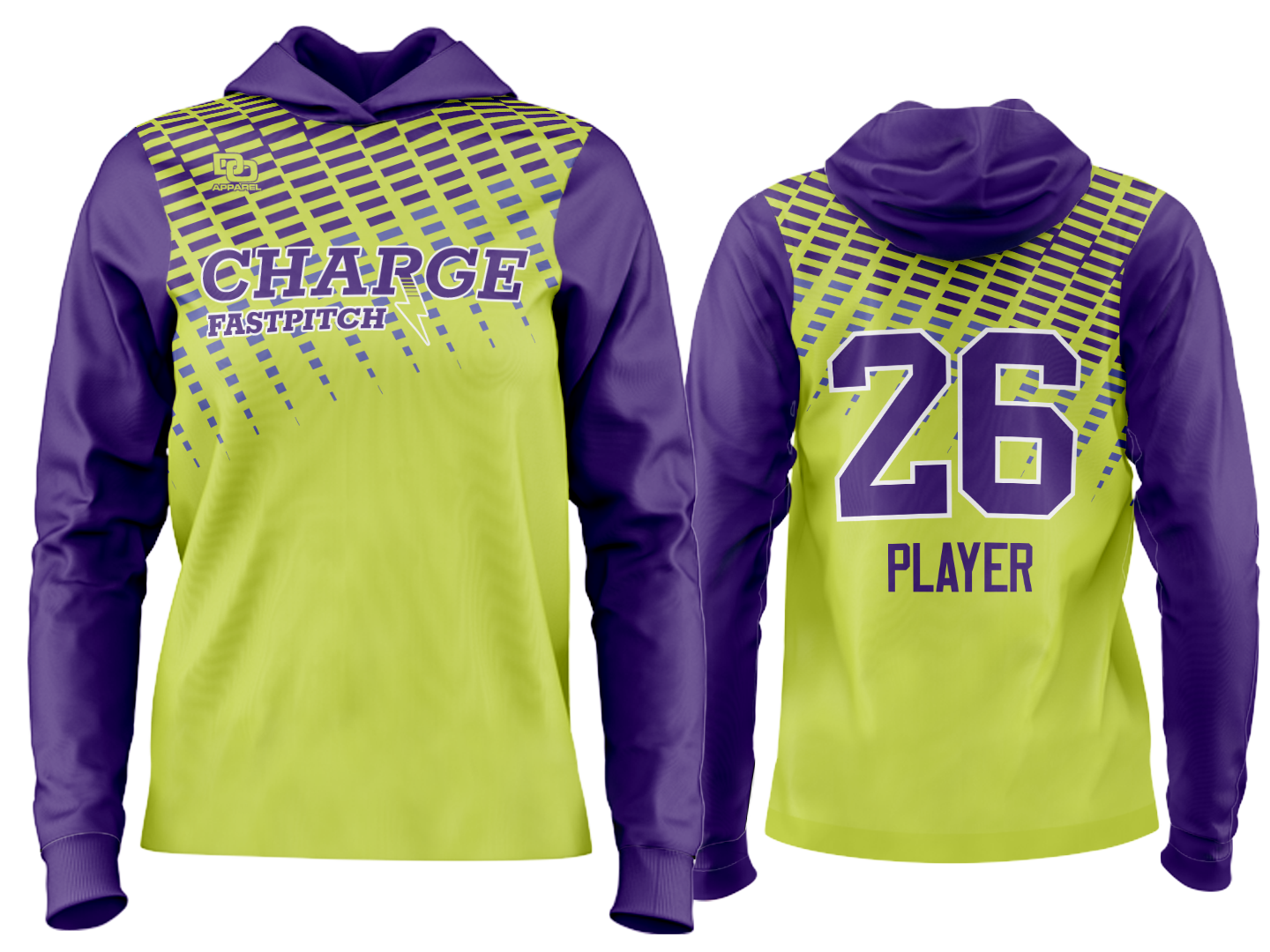 Custom Team Hoodie - Voltage Green/Purple