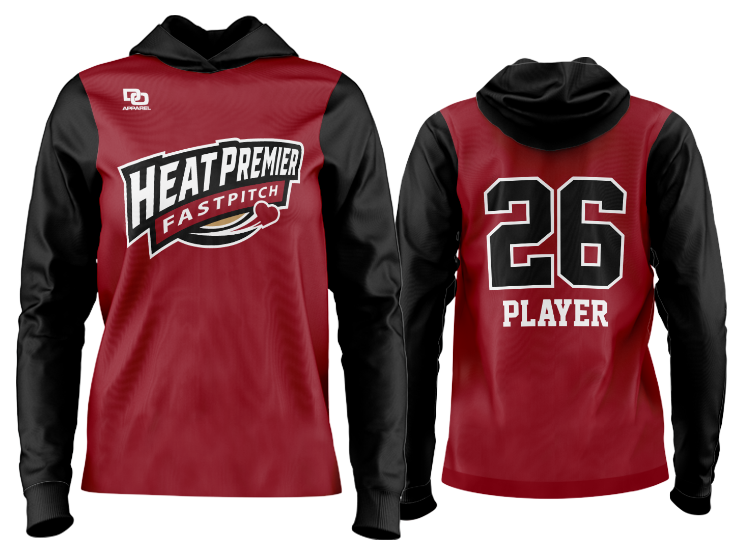 Custom Team Hoodie - Cardinal/Black