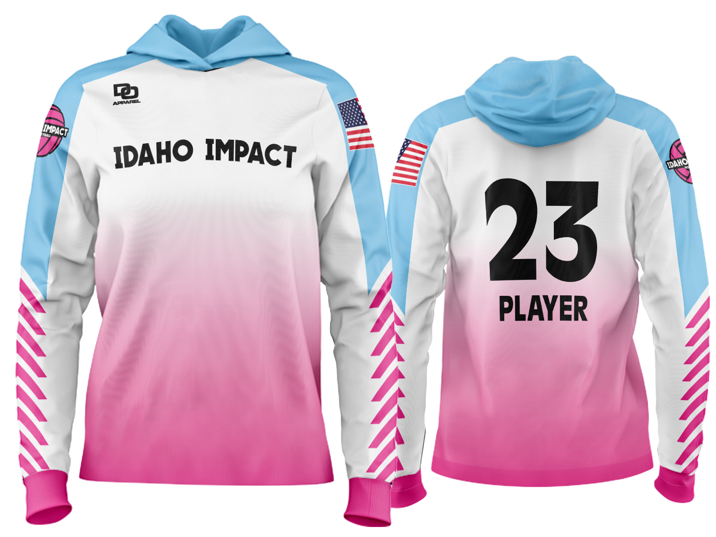 Custom Team Hoodie - White Fade