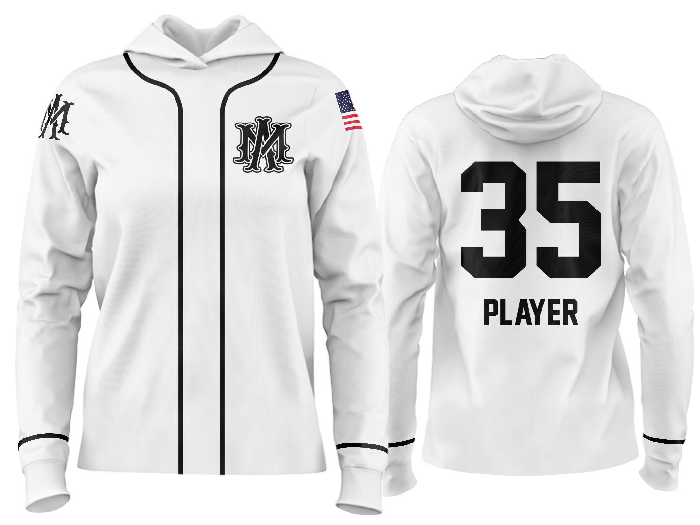 Custom Team Hoodie - White