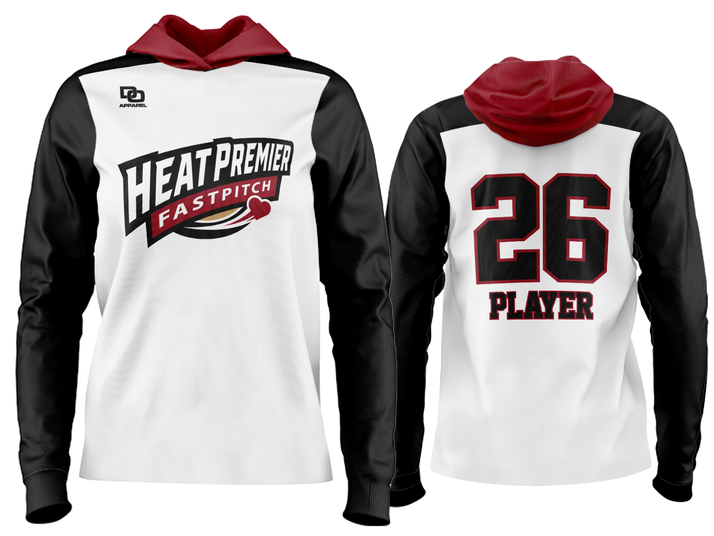 Custom Team Hoodie - White/Cardinal