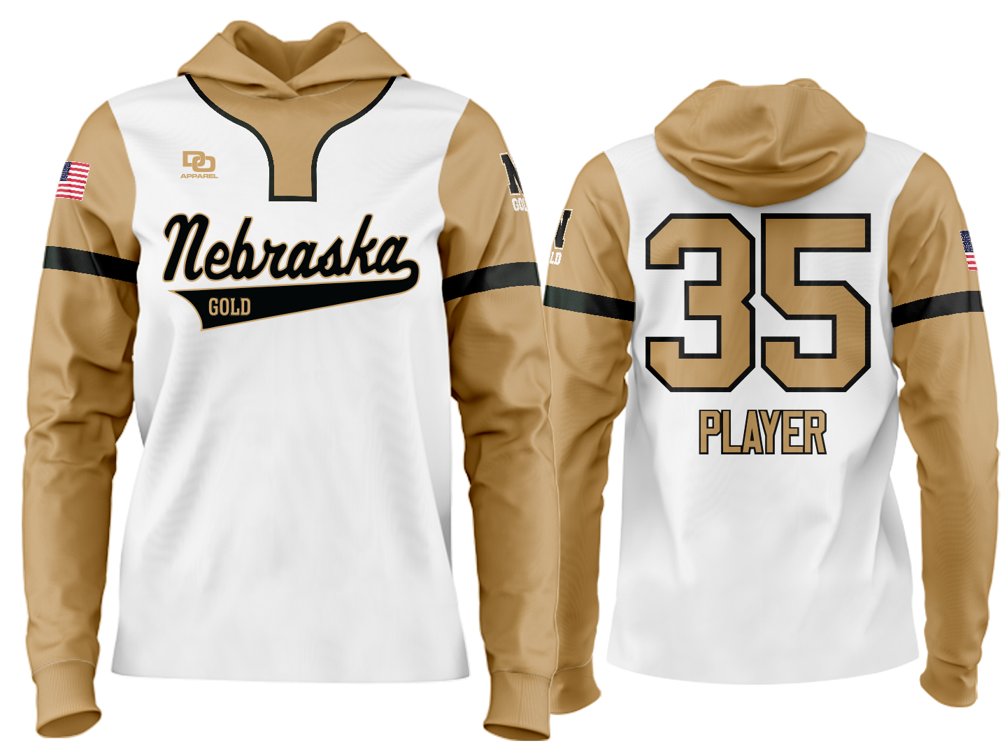 Custom Team Hoodie - White/Vegas