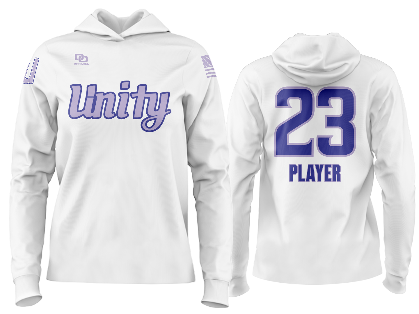 Custom Team Hoodie - White/Lavender
