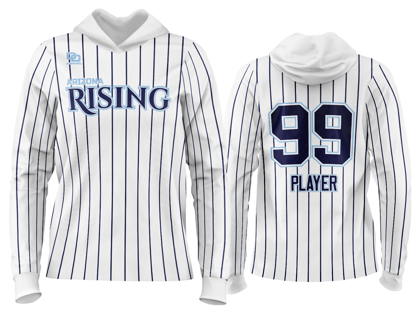 Custom Team Hoodie - White Pinstripe