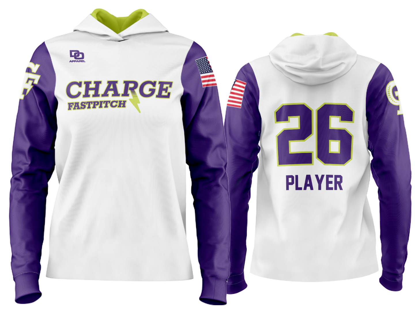 Custom Team Hoodie - White/Purple