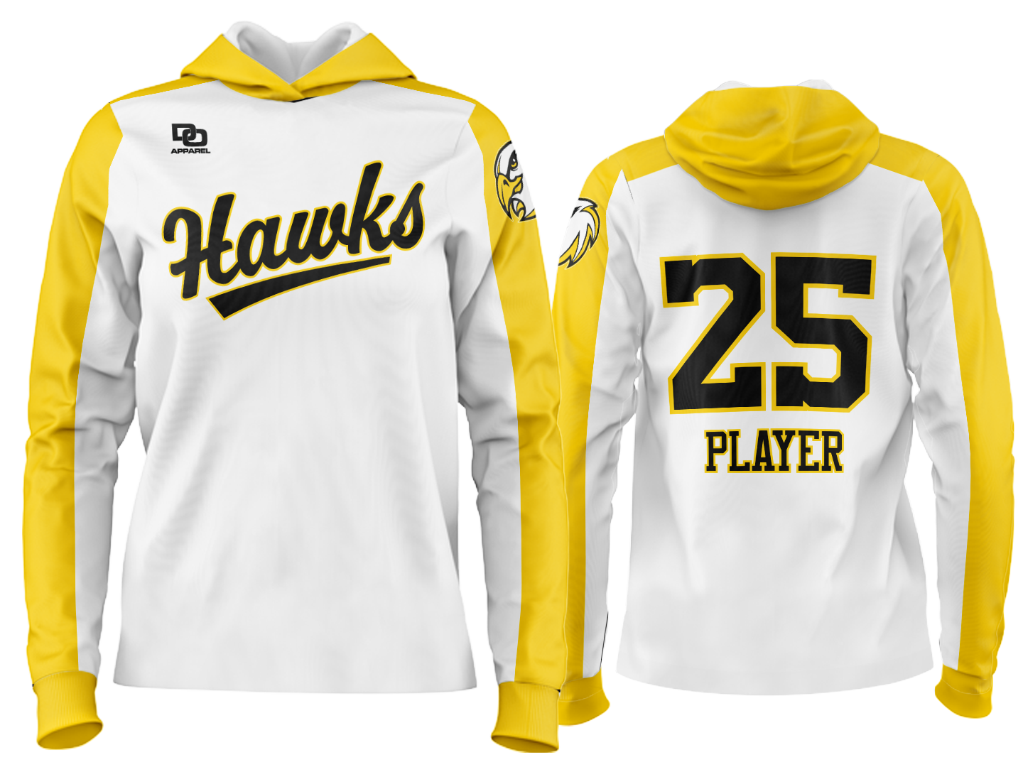 Custom Team Hoodie - White/Maize