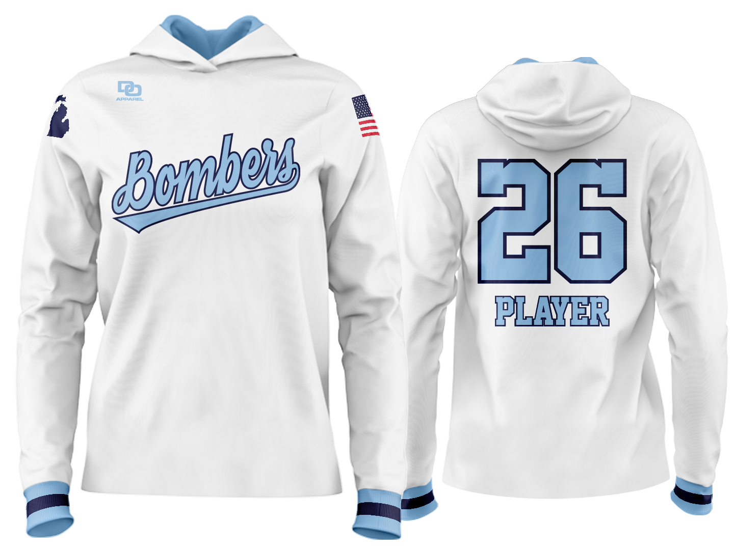 Custom Team Hoodie - White