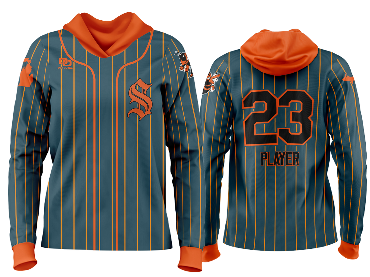 Custom Team Hoodie - Anthracite Pinstripe