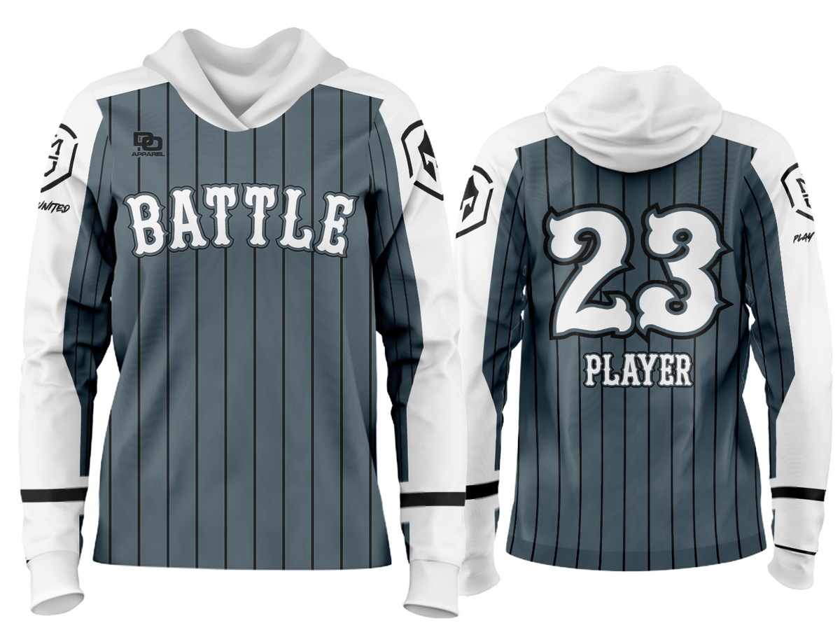 Custom Team Hoodie - Charcoal/White Pinstripe