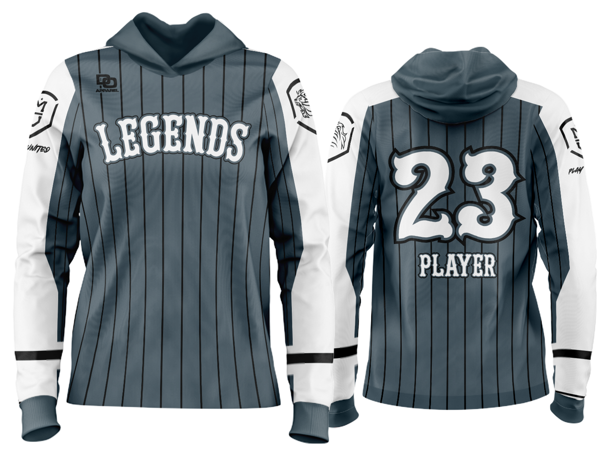 Custom Team Hoodie - Charcoal Pinstripe