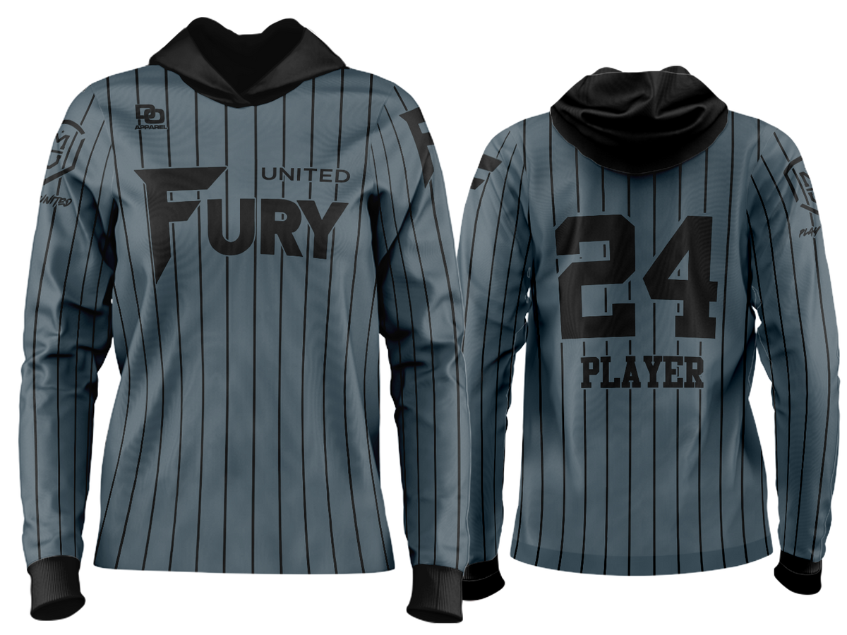 Custom Team Hoodie - Charcoal/Black Pinstripe