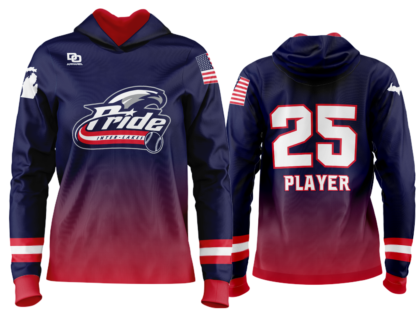 Custom Team Hoodie - Navy Fade
