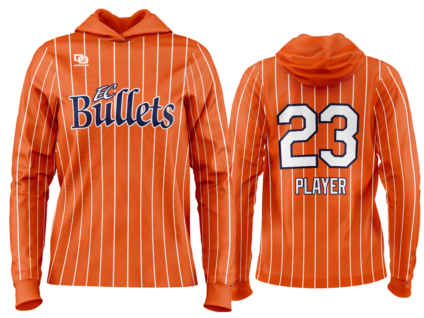 Custom Team Hoodie - Orange Pinstripe
