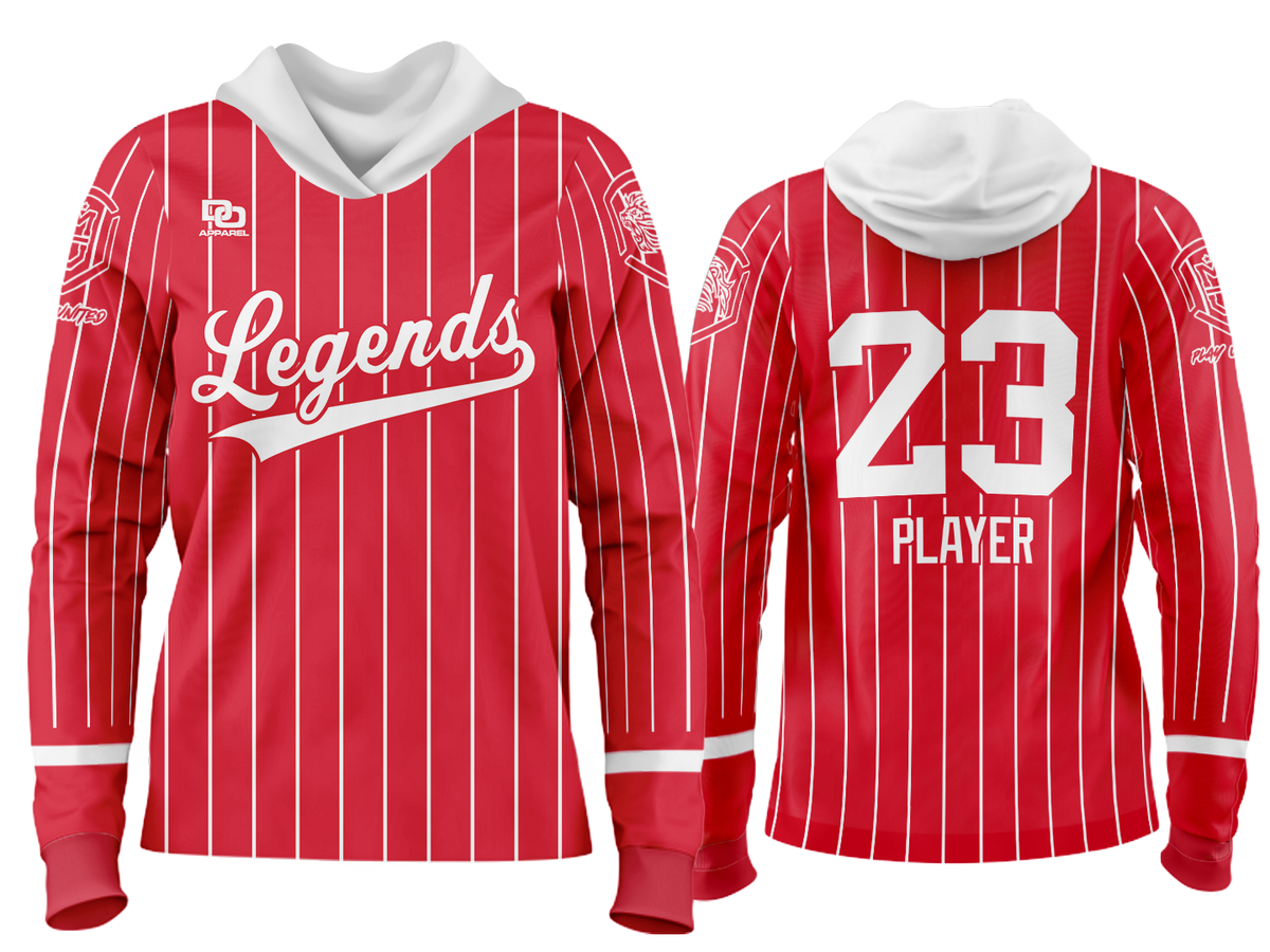 Custom Team Hoodie - Red/White Pinstripe