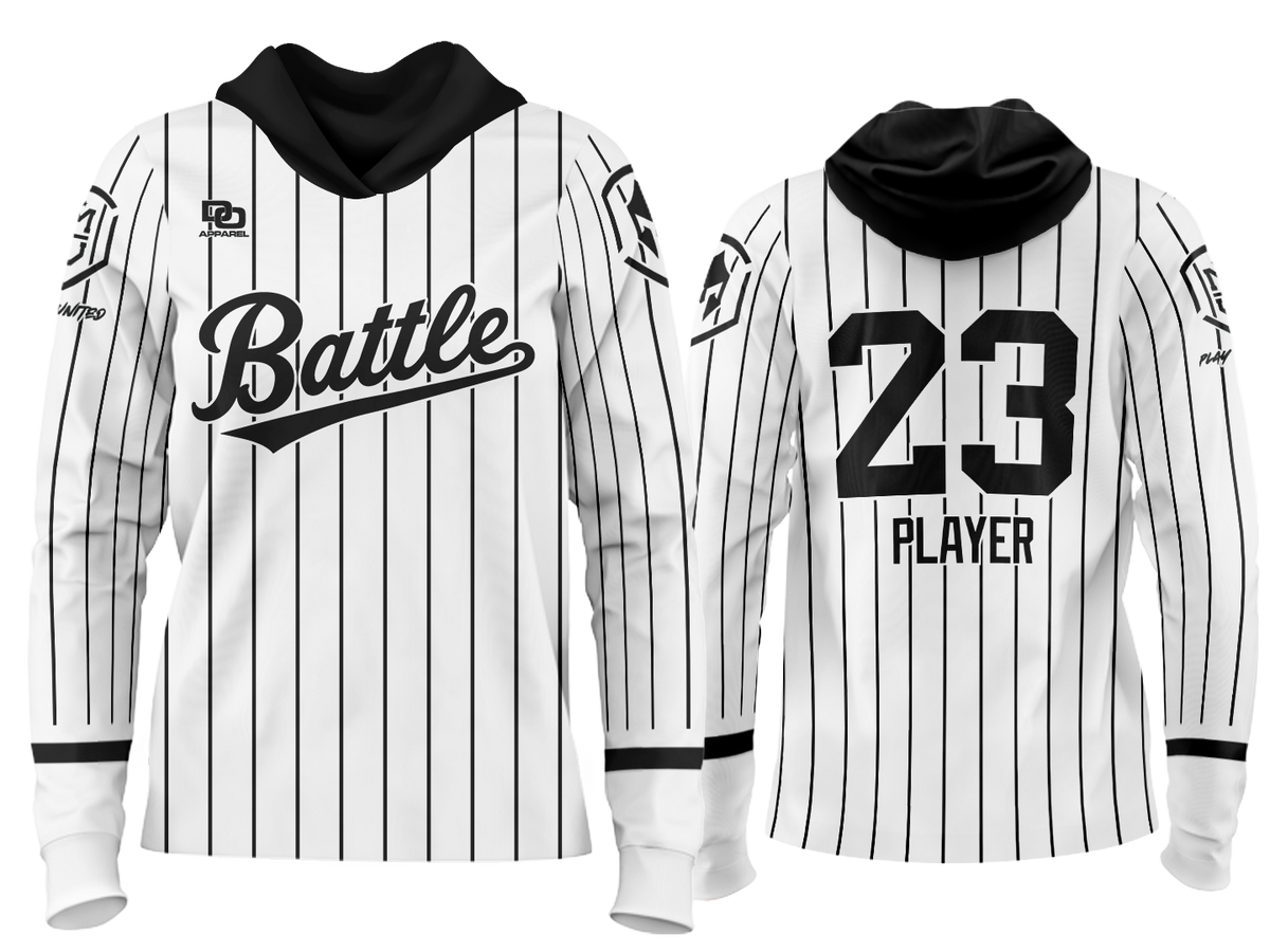 Custom Team Hoodie - 2027 White/Black Pinstripe