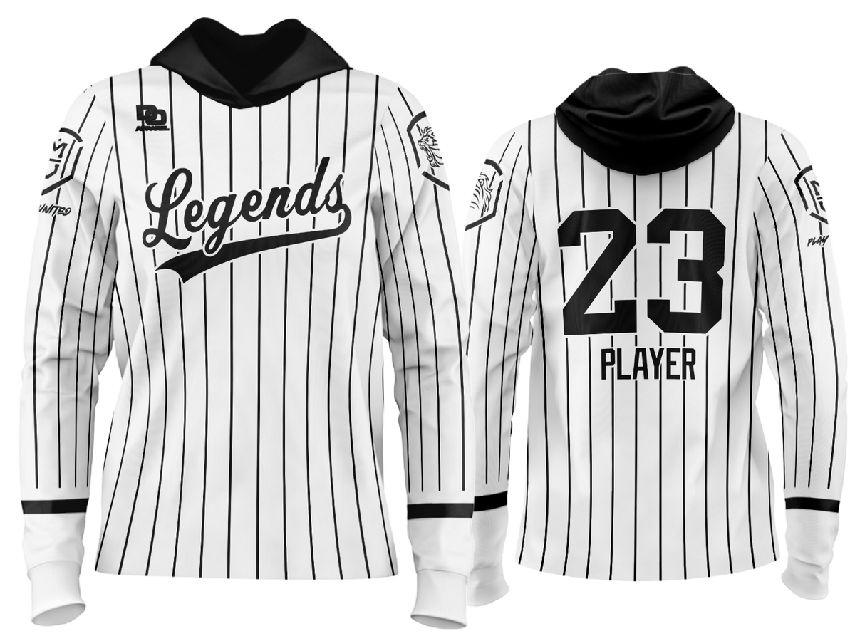 Custom Team Hoodie - White/Black Pinstripe