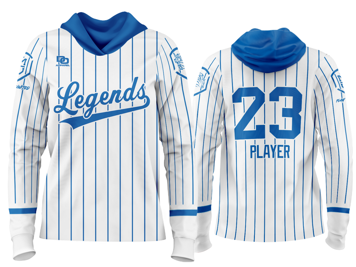 Custom Team Hoodie - White/Royal Pinstripe